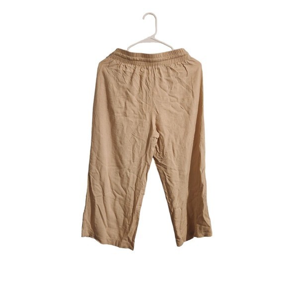 Nastygal Linen Drawstring Cropped Pants Womens Size Medium - Picture 2 of 3